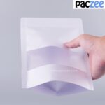 ถุงซิปล็อค ถุงกระดาษคราฟท์ สีขาวสว่าง มีหน้าต่าง ตั้งได้